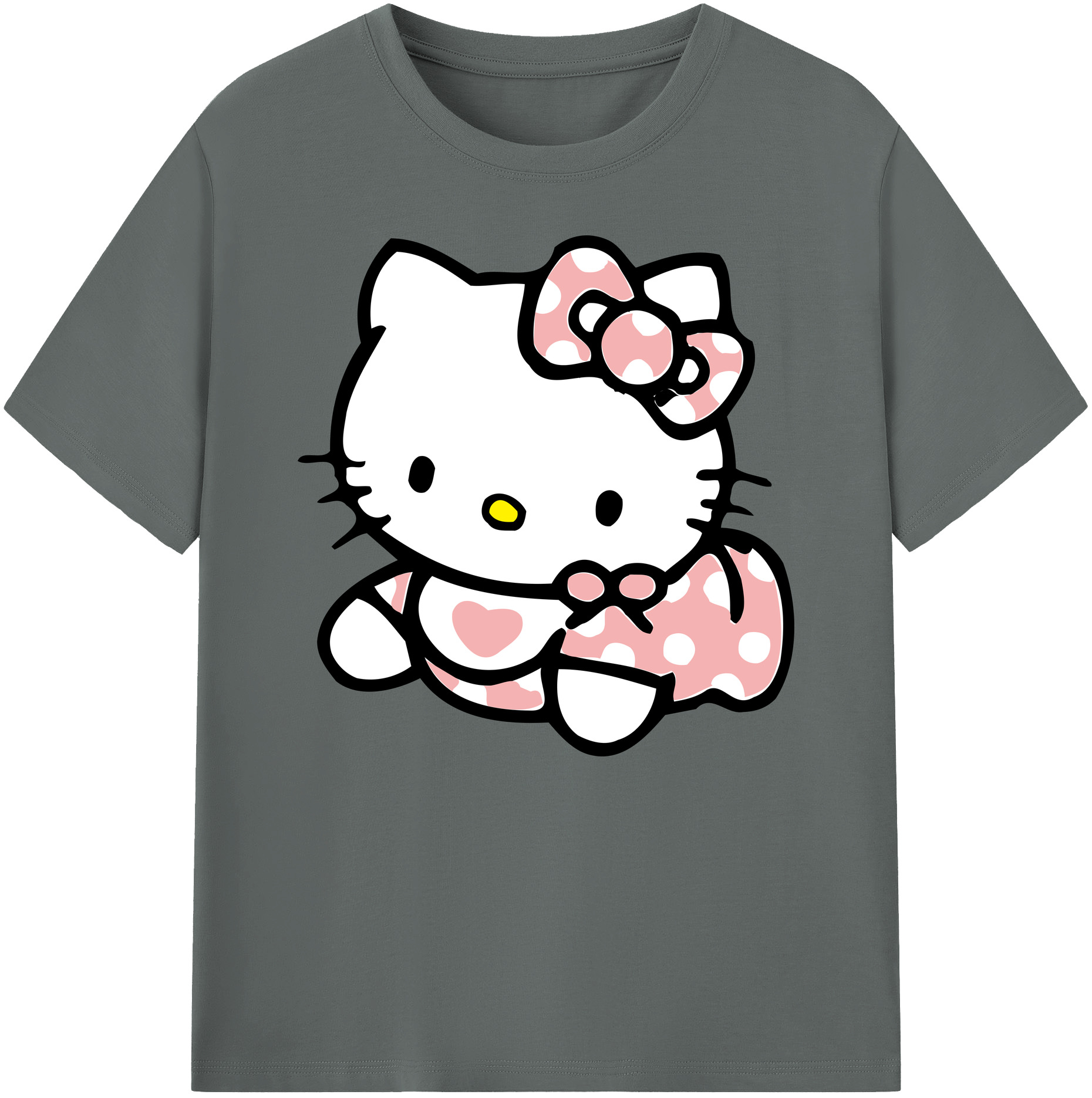 （画像用） Hello Kitty ハローキティ 綿100％ メンズ半袖Tシャツ｜肌触りやわらか＆通気性